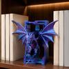 Gothic Desktop Book Organizer Flying Dragon Bookend, 3D Printed PLA Fantasy Decorative Stand, Style Mythical Creature Home Decor Heavy Duty Shelf for