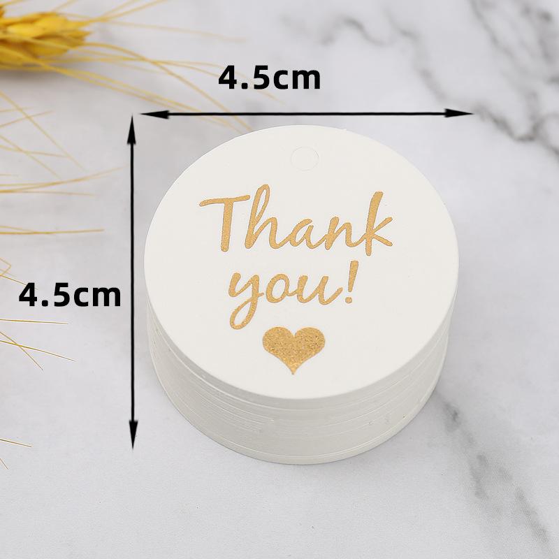 Baking Packaging Hanging Card Gift Decoration Message Label Kraft Paper Hot Stamping Tailcoat Thank You for The Hang Tags