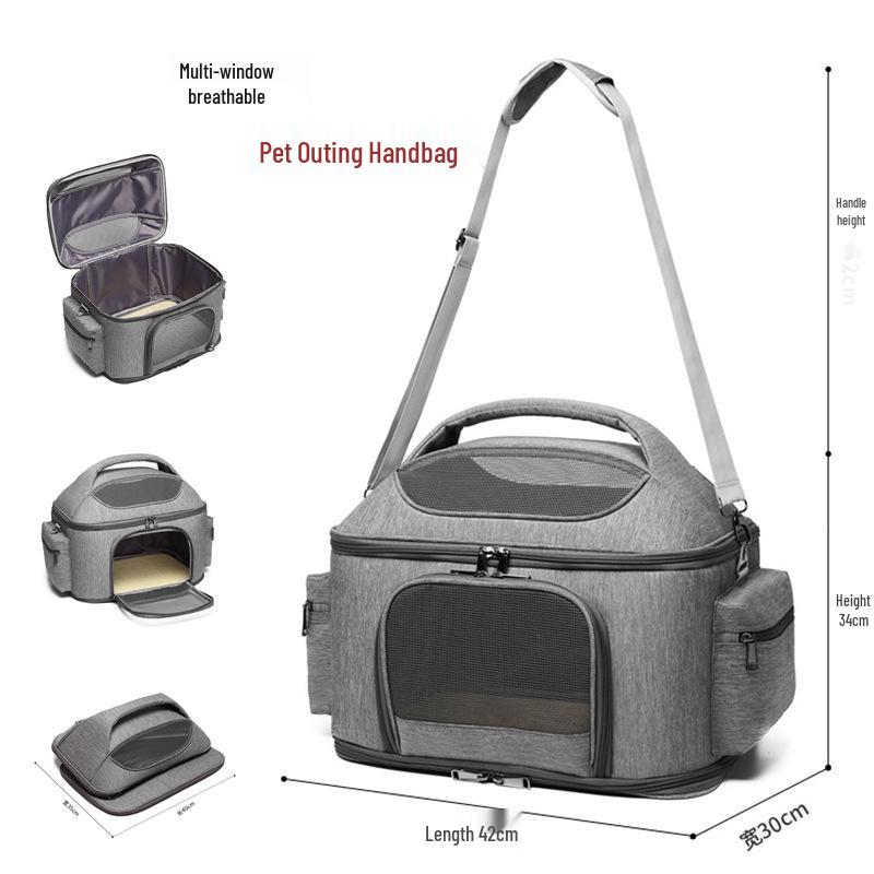 Portable Cross-Border Cat Carrier Backpack: Large, Breathable, Foldable, Pet Travel Handbag