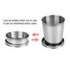 Mini Stainless Steel Portable Outdoor Travel Camping Folding Collapsible Cup Telescopic Mug with Keychain 75Ml /140Ml /240Ml