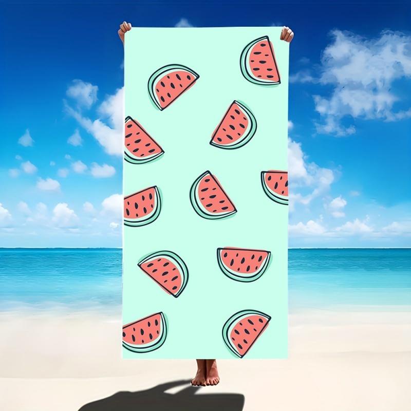 Cartoon Watermelon Cherry Fruit Print Beach Towel Sand Free Quick Drying Soft Beach Blanket Summer Holiday Travel Beach Towel