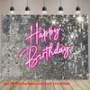2D Flat Banner, 1 Piece of Silver Sequin, Birthday Photography backgroundDJH