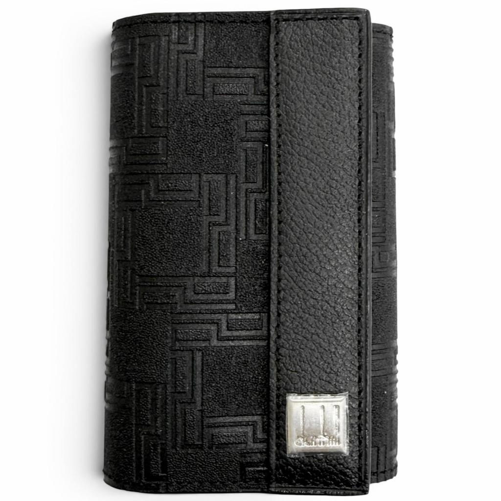 Pristine Dunhill Key Holder D9 With Logo All-over Print 6-key Hook Black Used