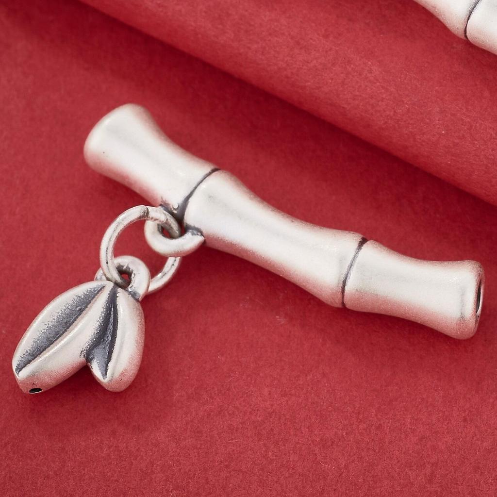 S999 Sterling Silver Bamboo Joint Tube Fittings for DIY Braided Rope Necklaces and Bracelets