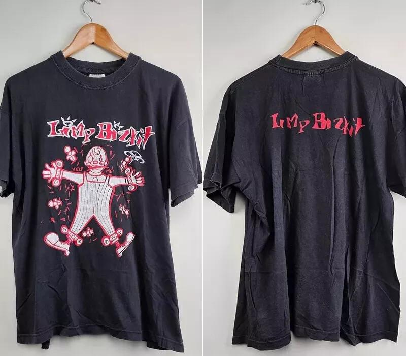 

2000 Limp Bizkit band 2 side basic black Unisex Men Women T shirt 4XL