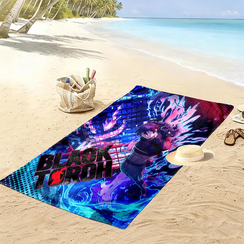 BLACK TORCH Print Beach Towel, Large Soft Quick Dry Towel for Beach Camping Swimming