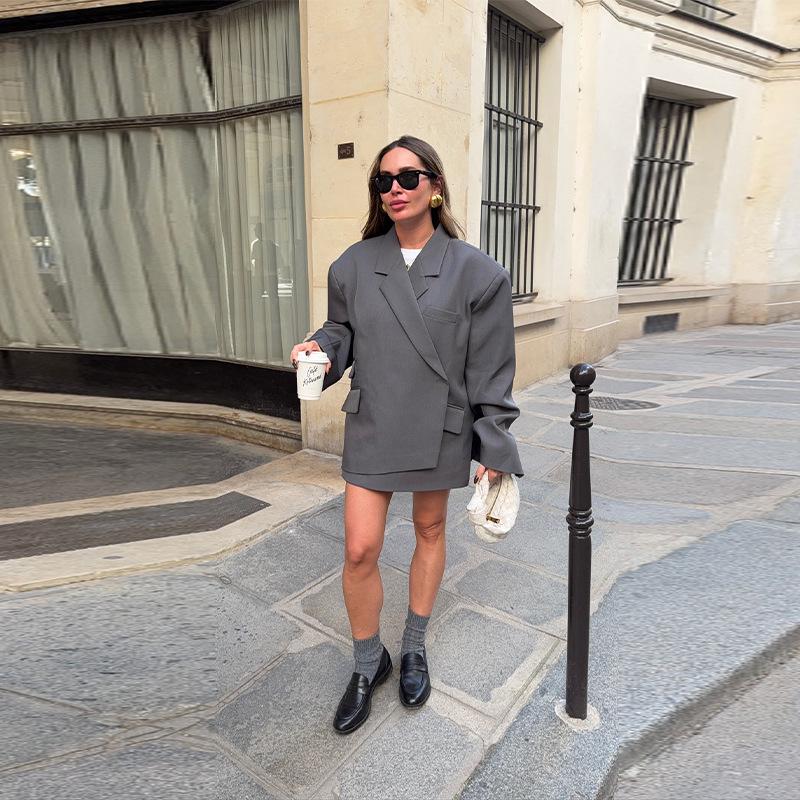 2025 Autumn Women s Irregular Hem Suit Jacket M