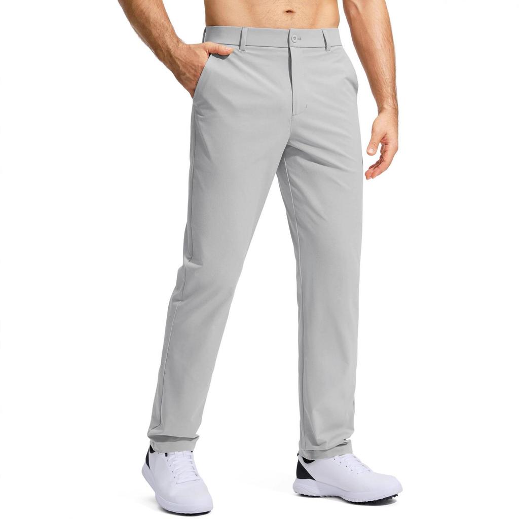 2026 Men's Mid-Waist Stretch Golf Pants - Quick-Drying, Lightweight, Plus Size, Straight Leg, Solid Color