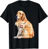 I Love Dad - Patriotic Golden Retriever Canine Dog Lover Gift Unisex T-Shirt
