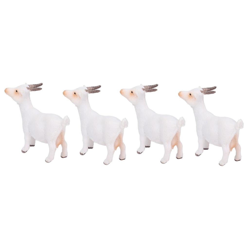 4pcs Goat Figurines Set Farm Animals Simulated Goat Model Toy Birthday Gift Decoration for Children