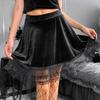 Gothic Vintage Black Lace Velvet Skirt High Waist A Line Sexy Mini Skirts