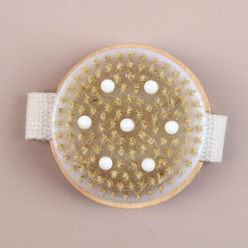 Bamboo Long-Handle Bath Brush: Pig Bristle & Massage Double-Sided Scrubber