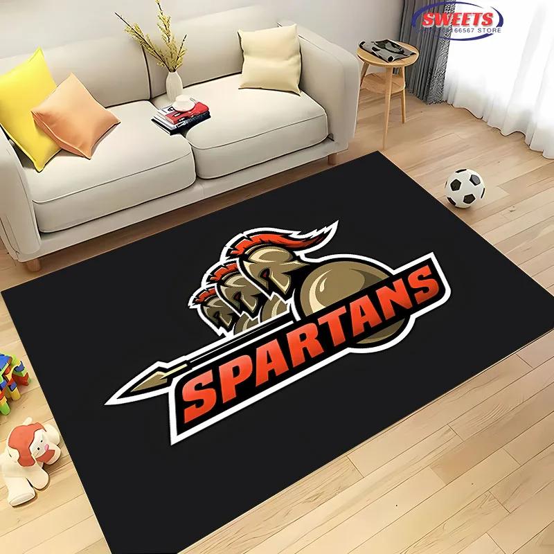 3D HD Printing Spartan Sparta Warrior Logo Carpet for Living Room Bedroom Mat Sofa Doormat Floor Rug Anti-slip Decor Durable Mat