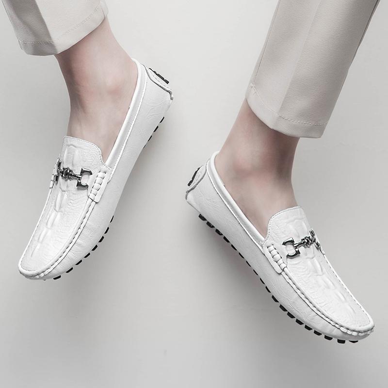 Fashion Man Shoes Leather Genuine Spring Mens Moccasin Shoes Fashion Leather Loafer Shoes Men Luxury Big Size 37-45 Male Casual Footwear