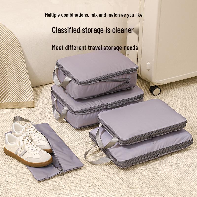 7-Piece Travel Packing Cubes Set - Compressible Storage Organizer for Clothes