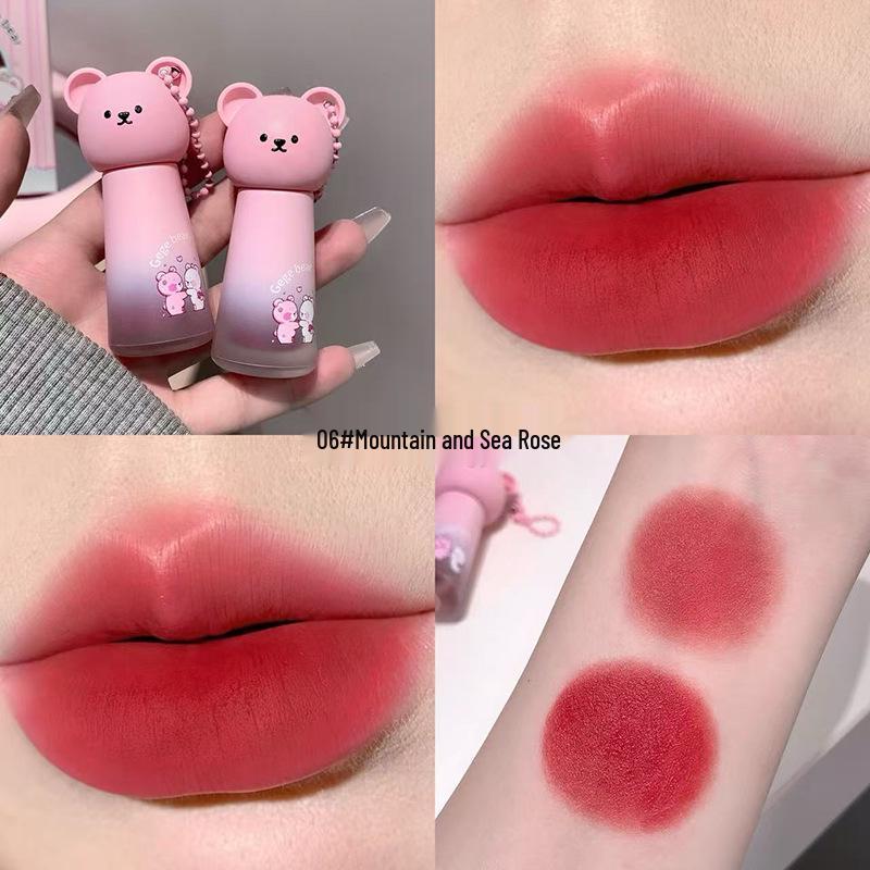 Makeup Gege Bear Xiong Soft Mist Lip Mud: Velvet Matte, Non-Drying, Waterproof Lip Glaze.