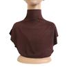Womens Muslim Modal Fake False Collar Islamic Hijab Extensions Turtleneck High Neck Cover Warmer Bright Solid Color Half Top