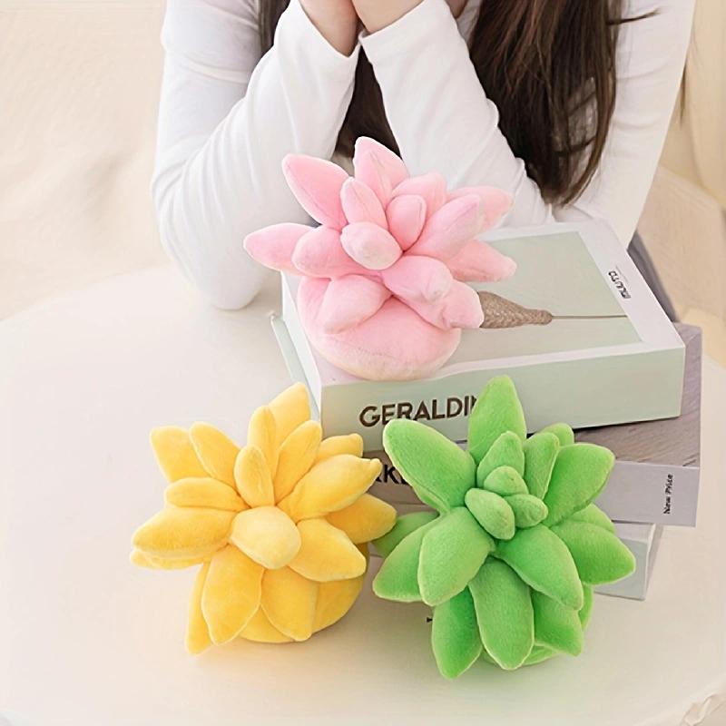 3D Succulent Plush Toys Room Decor Simulation Plants Potted Toys Nature Decorative Throw Cactus Multiple Colors