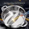 Extra-Thick Stainless Steel Double-Flavored Hot Pot - Large Capacity Shabu-Shabu & Dry Pot