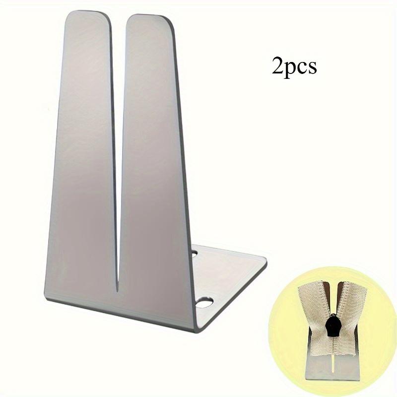 

2pcs Steel Zipper Clamp Tool with Easy-to-insert Slider Guide for Zipper Repair and Installation, in Silvery Gray Color.