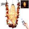 Ahornblatt Geist Schaukel Dekoration Schwingende Outdoor Dekoration Große Halloween Hängedekoration mit Leichten Gaze-Verzierungen Lichterkette und Fernbedienung für Baum,