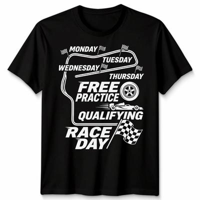 Unisex F1 Formula 1 Days Of The Week T Shirt Handmade Racing Fan Gift Tee