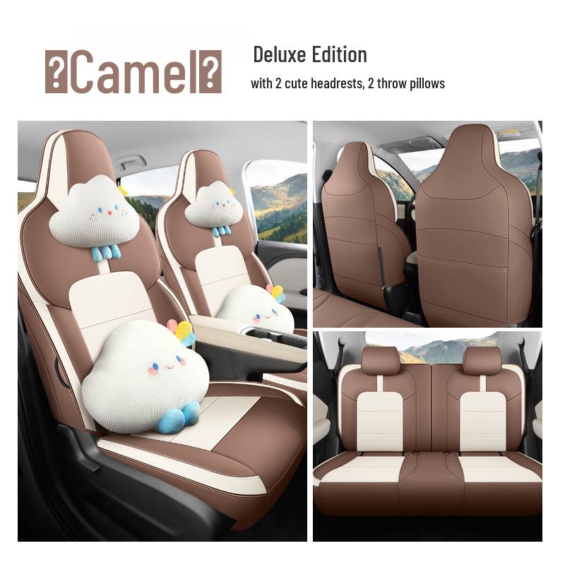 Wuling Bingo PLUS Leather Perforated Seat Cushion - All-Season Universal Cartoon Design