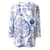 Shirt For Women's Fashion Casual Square Neck 3/4 Sleeve Loose Printed T-Shirt Ladies Top