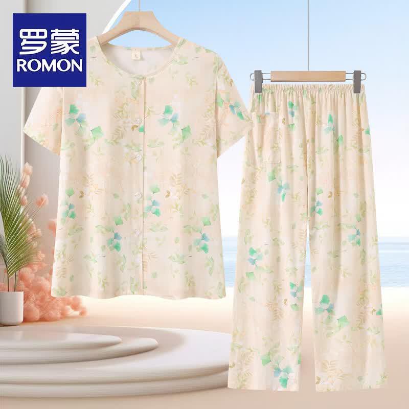 ROMON Women s Summer Floral Pajama Loungewear Set 3XL