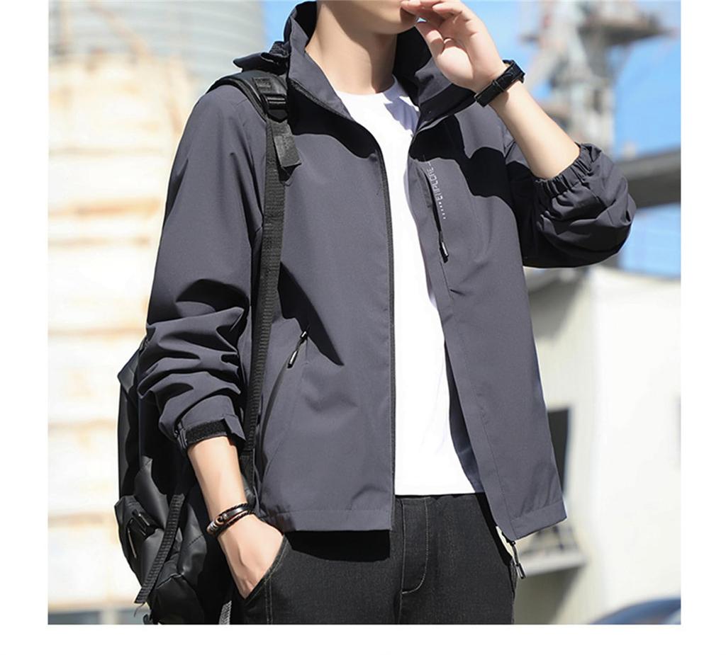 ANONIE and Warm Lightweight Stadium Dark Size XL Men's Windproof, Cold-Resistant, Breathable, Jacket, Grey,