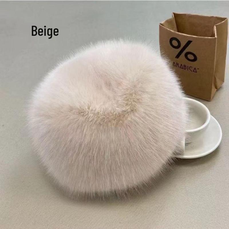 Trendy Women's Faux Fox Fur Bucket Hat with Ear Muffs - Stylish Korean Autumn/Winter Accessory
