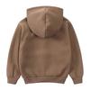 2 Kids Hooded Fleece Sweatshirt Clothes Solid Cotton Thick Outdoor Top Boys Girl Sports Coat Children Korean Casual Jacket