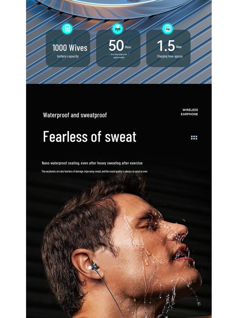 2025 Kabellose Bluetooth-Nackenbügelkopfhörer mit extrem langer Akkulaufzeit zum Laufen (Kompatibel mit Huawei & Apple)