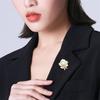 Qlady Camellia Brooch, Freshwater Pearl Corsage, Anti-Exposure Scarf Buckle