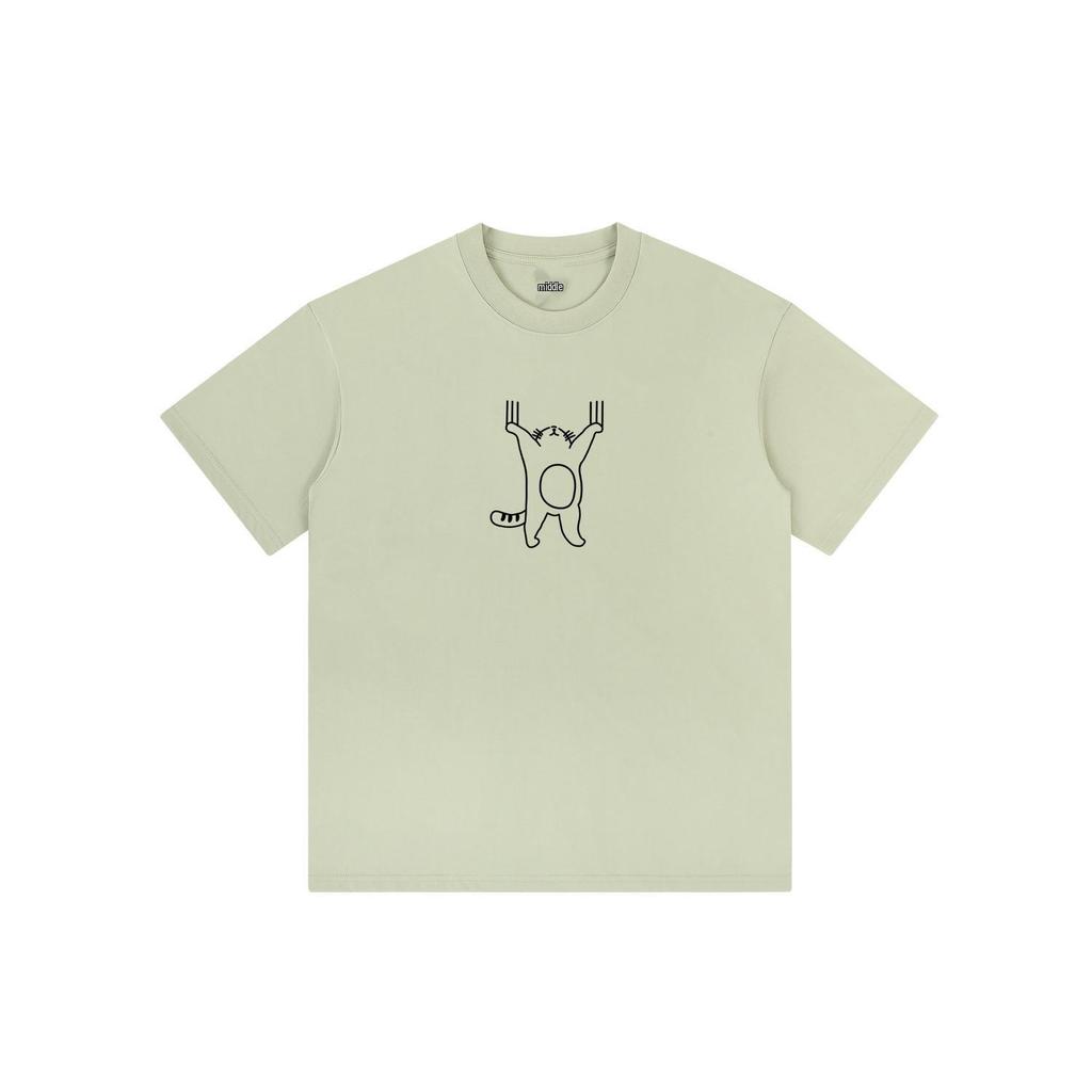 2024 Summer Creative Cartoon Print Loose Short Sleeve Trendy Round Neck Casual Shirt