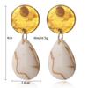 Korean resin acrylic amber round water droplet leopard print fashionable earrings