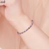 EFFIE QUEEN 100% 925 Sterling Silver 3mm Rainbow Zirconia Tennis Chain Bracelet Luxury Jewelry for Women Anniversary Gift SB139