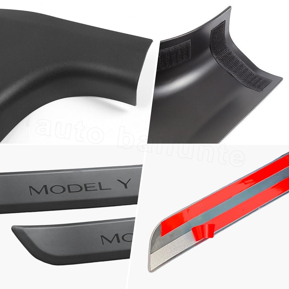 For Tesla Model Y Car Protection Cover Rear Door Sill Anti Kick Plate Interior Decoration Tuning