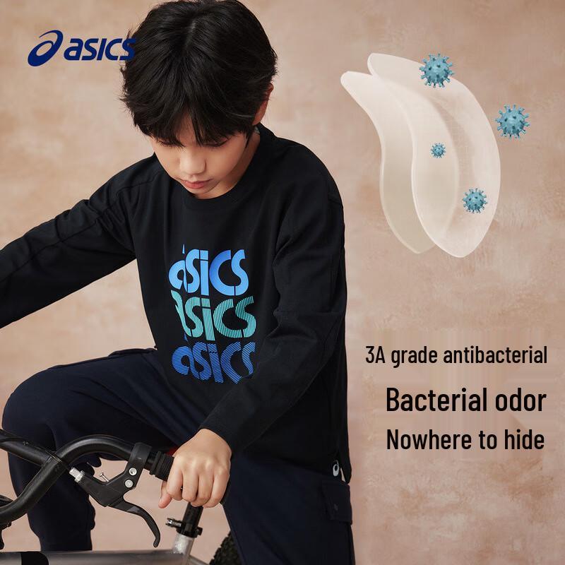 ASICS Kids' Moisture-Wicking Antibacterial Long Sleeve Athletic T-Shirt