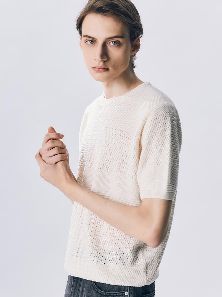 EDWARDMAX Fontana Short-Sleeve Knitwear Cream