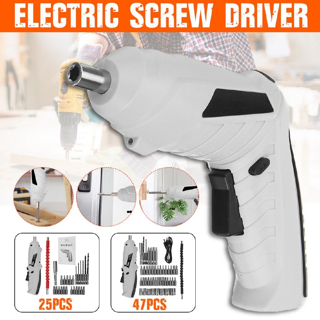 Wireless Electric Screwdriver USB Rechargeable Rotating Multi-grip Mode Electric Drill Tool with LED Light New