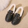 Winter velvet non-slip beanie shoes women's flat bottom one pedal fashion warm soft sole pregnant women snow boots cotton shoes
