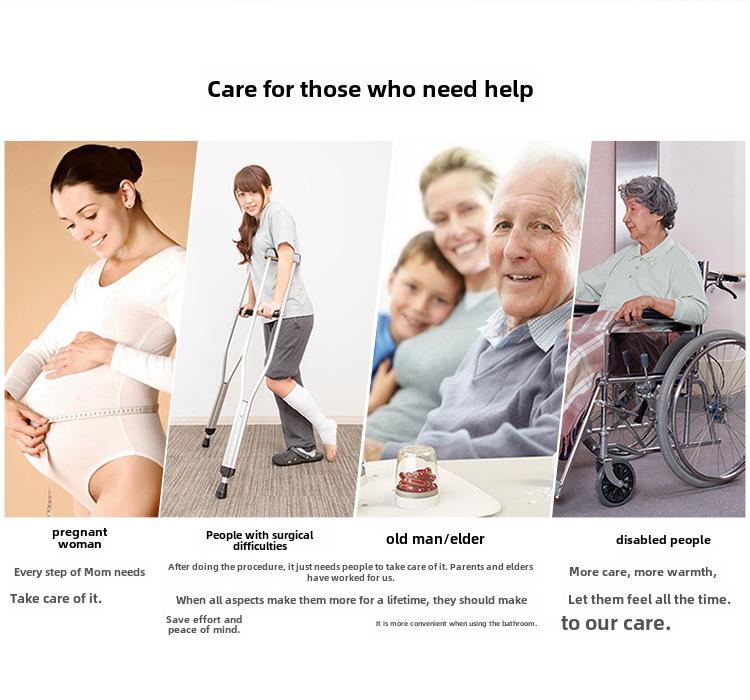 Aluminum Alloy Flip-Up Toilet Armrest Booster for Elderly & Disabled