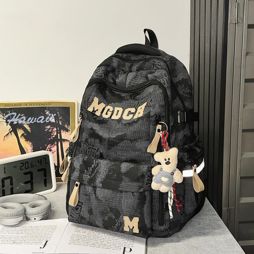 Schoolbag College Style Letter Burden Reduction Lightweight Backpack Junior High School Student School Bag Women's Large Capacity Travel Backpack