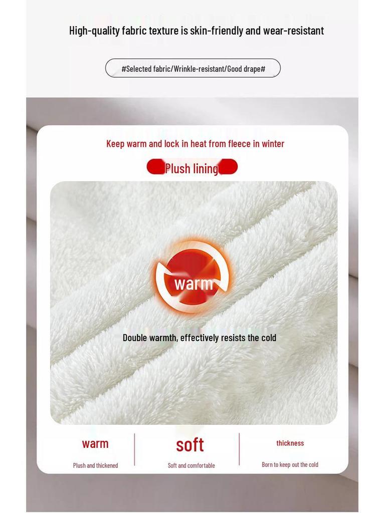 Damen Schwarze Fleecegefütterte High-Waist Schlankmachende Schlaghose für Herbst/Winter 2025