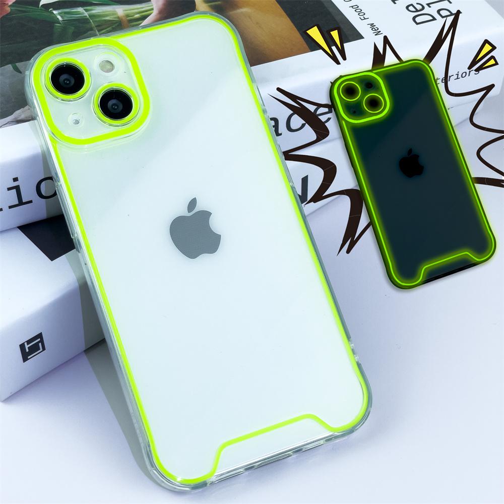 INS Leuchtende Nachtlicht Handyhülle Für Für Iphone 15 14 Plus 13 11 12 Pro Max X XR XS Max Linsenschutz Transparente Hülle For iPhone XS Max