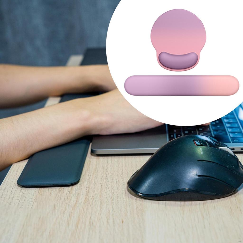 Alfombrilla de Ratón con Soporte para Muñeca Cojín para Gaming Esterilla Ergonómica de Apoyo para Teclado para Oficina Hogar