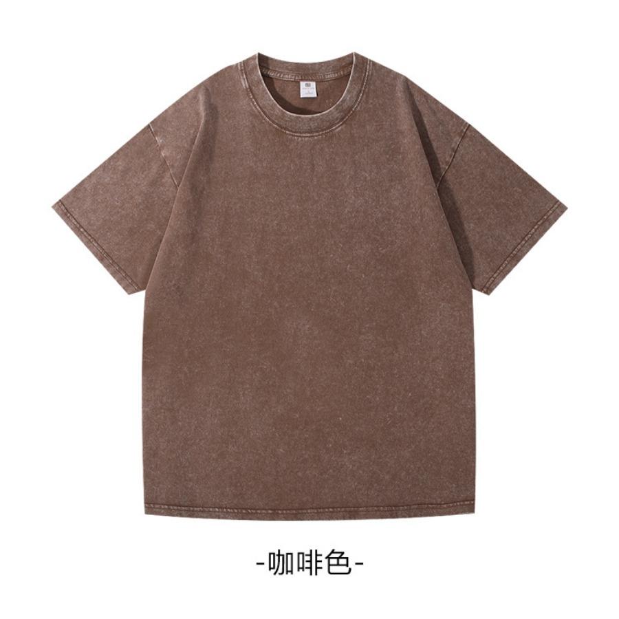 1 stuks Puur Katoen Heren Grote Maat T-shirts Heren Zomer Vintage Kleding Gewassen T-shirts Amerikaanse Casual Korte Mouw Basis Heren Tops
