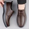 Walk Mens Oxford Shoes British Style Man Genuine Leather Casual Shoes Non-Slip Lace-Up Formal Dress Footwear Elegantes Men Shoe