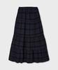 Who.A.U Check Long Tiered Skirt / Whwhg3822F